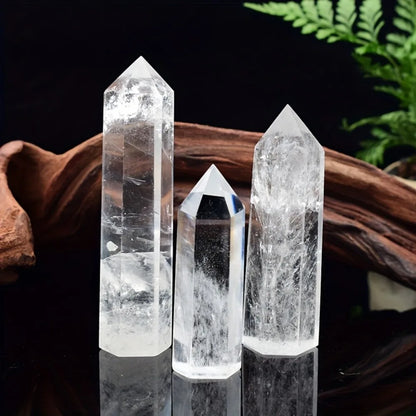 Clear Quartz Crystal Point - Natural Hexagonal Obelisk Stone Room Decor