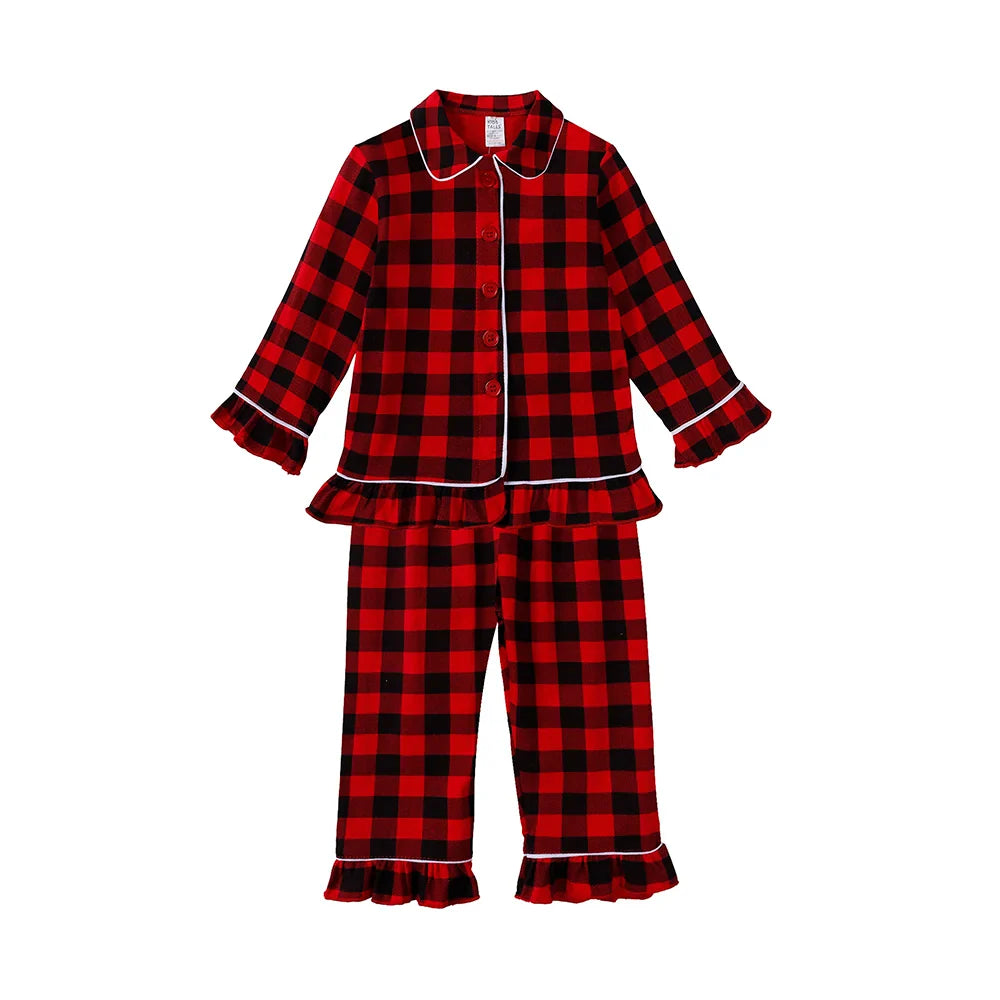 2025 Kids Christmas Pajama Set – Velvet Long Sleeve Sleepwear with Pants