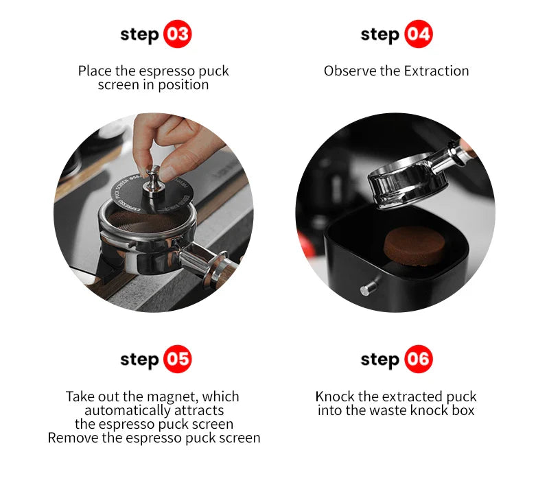 MHW-3BOMBER Espresso Puck Screen – 51/53/58.5mm Reusable Stainless Steel Coffee Filter, 0.8/0.2mm Thickness Coffee Tool