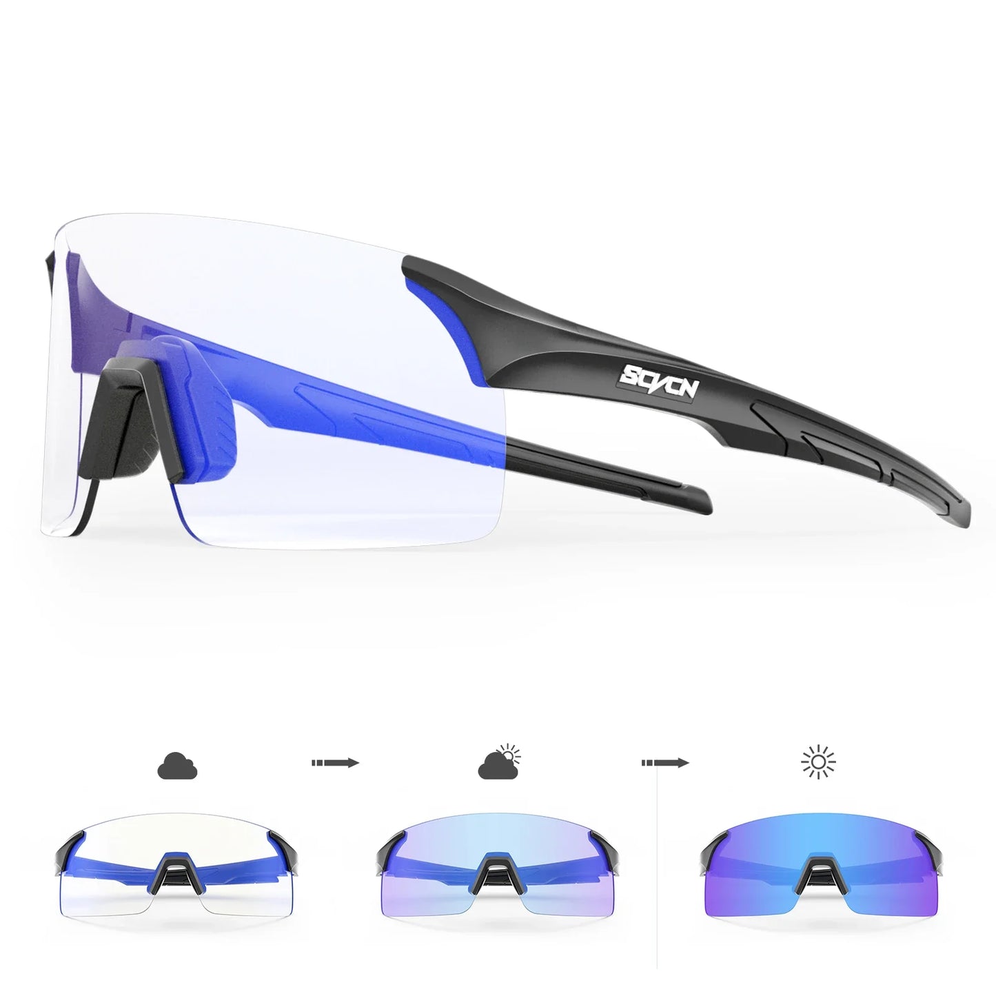 SCVCN Photochromic Sunglasses for Cycling & Outdoor Sports - Men & Women's MTB Climbing Eyewear, Driving Bicycle Goggles