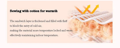 Side Zipper Cotton Curtain – Double-Layer Thickened, Windproof and Cold-Resistant Household Curtain, Customizable