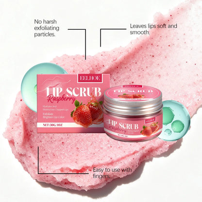 Strawberry Lip Scrub - Exfoliating Moisturizing Lip Care for Dry, Dull & Flaky Lips