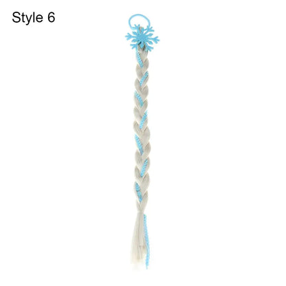 Girls Rainbow Hair Bow & Tie Set – Princess Snowflake Elastic Hair Accessories for Toddlers, No-Damage Braids
