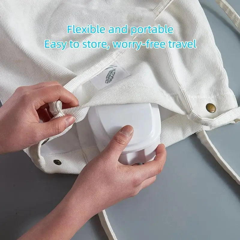 Portable Denture Storage Box - Leak-Proof False Teeth & Orthodontic Retainer Case with Hanging Net for Seniors