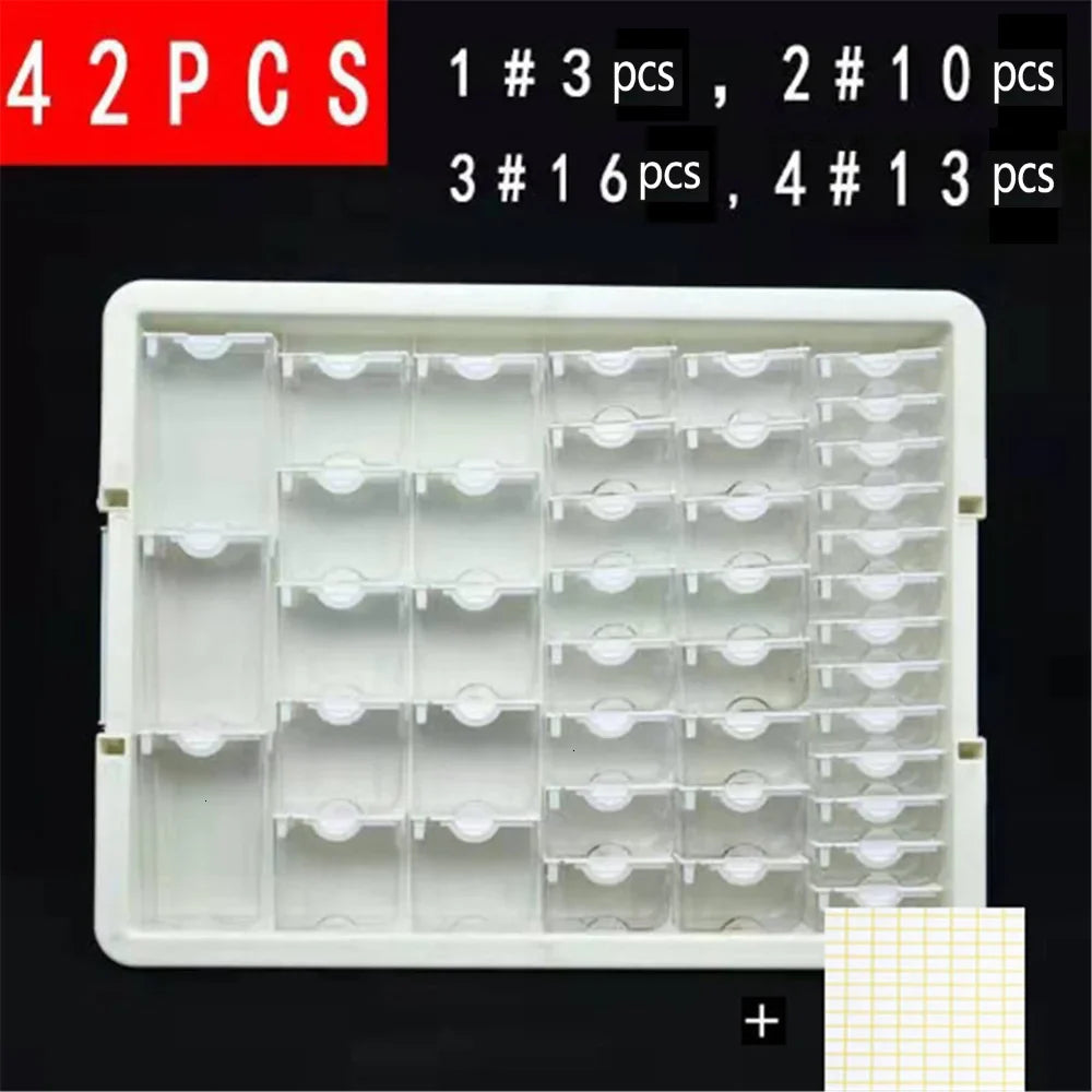HUACAN Diamond Painting Tool Accessories – Plaid Jewelry Drill Transparent Storage Box for Diamond Embroidery