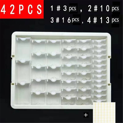 HUACAN Diamond Painting Tool Accessories – Plaid Jewelry Drill Transparent Storage Box for Diamond Embroidery