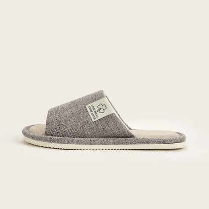 Home Linen Slippers for Men – Comfortable Open-Toed and Breathable for Spring and Autumn – Bedroom Slippers for Men and Women
