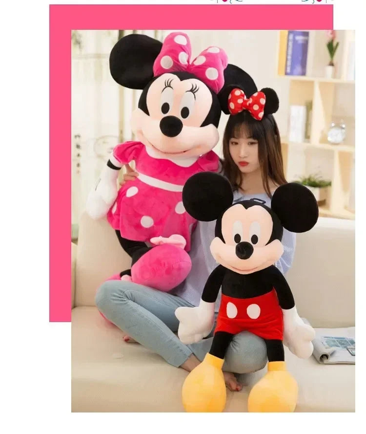 Disney Mickey & Minnie 35cm Plush Toy Cute Couple Red Pink Gift for Kids
