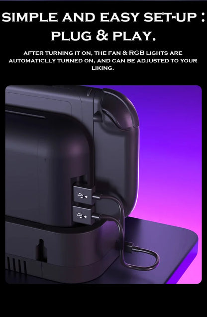 Aolion Switch 2 RGB Cooling Dock – Portable Hub Expansion Base with Wall Mount & NGC Support