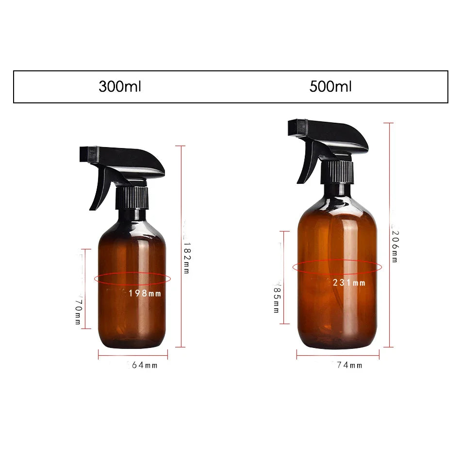 300/500ml High Pressure Plastic Spray Bottle — Refillable Water Mist Container for Hair Styling and Hairdressing