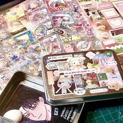 6pcs/10pcs Y2K Glitter Laser Stickers – Cute Random Phone, Camera, Luggage & Journal Stickers, Kawaii Decoration Gift