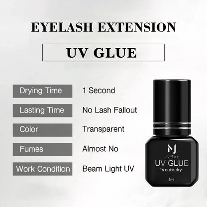 UV Eyelash Glue – Waterproof, Quick-Dry 1-Second Colorless & Odorless Eyelash Extension Adhesive