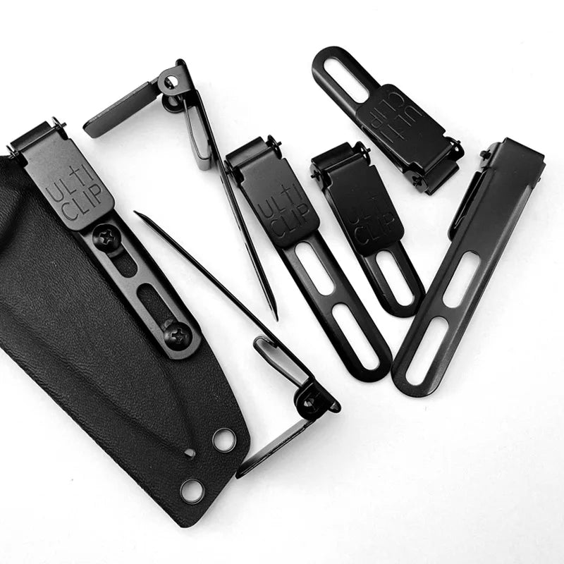 Ulticlip Hip Clip Knife Sheath - Stainless Steel Kydex Holster Clip for Secure Everyday Carry