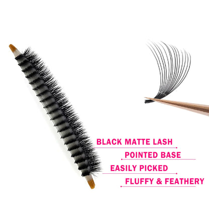 CoMango 600Fans Premade Volume Eyelashes – C/D Curl 8-15mm Loose Fan Extensions, Cat Eye Mega Russian Soft Lashes