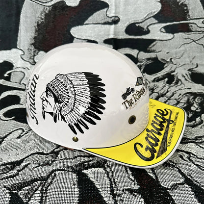 Retro Motorcycle Helmet for Men – Half Face Moto Helmet with Baseball Cap Design, DOT Certified Cycling Capacete De Moto
