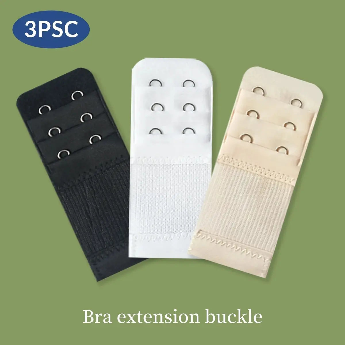 3PCS 2-Hook Bra Extender Straps – Elastic, Soft & Comfortable 3-Row Extension for Women’s Underwear Accessories