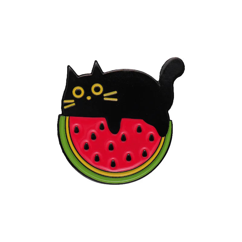 Cute Black Cat Enamel Pin – Tiny Cartoon Animal Metal Brooch Badge Jewelry Accessory Gift