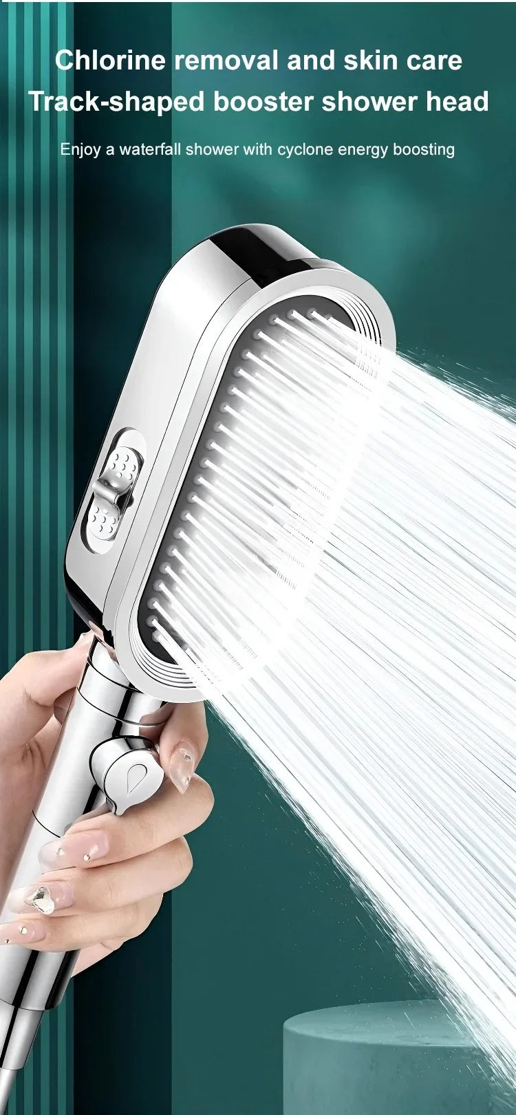 New High Pressure Shower Head Set – 3 Modes Adjustable Spray with Massage Brush, Filter & Rain Shower Hose for Bathroom