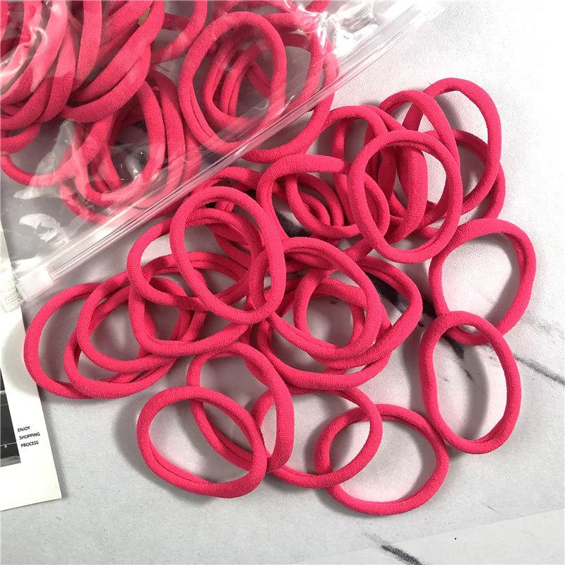 20/50PCS Hair Bands for Women & Girls - 4cm Elastic Rubber Ties, Simple Ponytail Holders & Hair Accessories