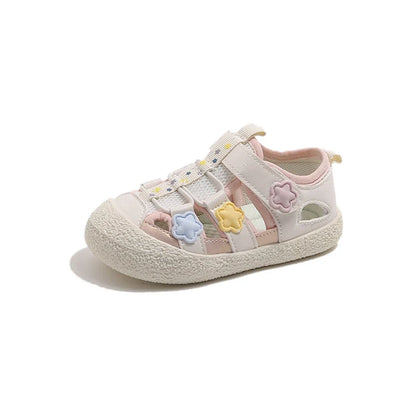 Children's Pink Star Sandals - Soft Sole Summer Shoes for Toddlers & Kids Ages 1–8