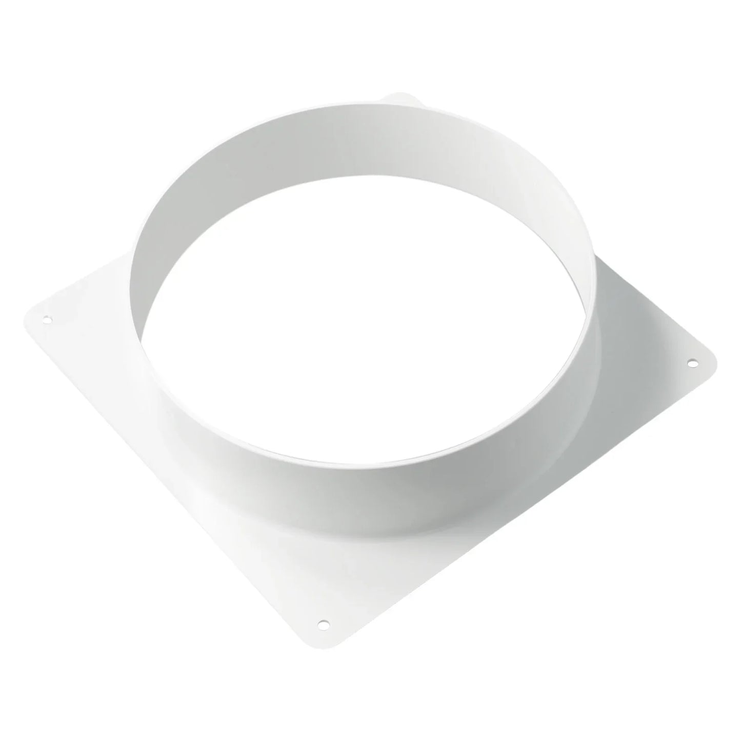 White Air Vent Duct Connector Flange – Straight Square Bottom Pipe for Easy Ventilation Duct Installation