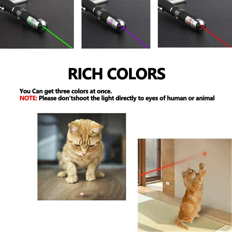 Mini Lápiz Láser 2 en 1 para Gatos - Linterna LED de Entrenamiento con Luz de Batería, Juguete Interactivo