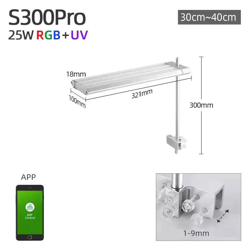 Week Aqua S Series WRGB Fishing Lamp – ADA Style LED Light for Aquariums, Fish Tanks, Fishbowls & Aquascaping Decoration