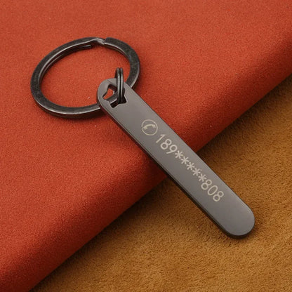 Personalized Engraved Keychain – Custom Logo & Name Car Key Ring, Gift for Boyfriend