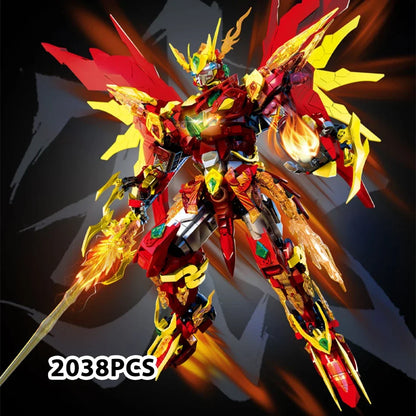 2000+PCS Warrior Robot Building Blocks – Monkey, Dragon, Tiger & Bird Mecha Action Figures for Adults