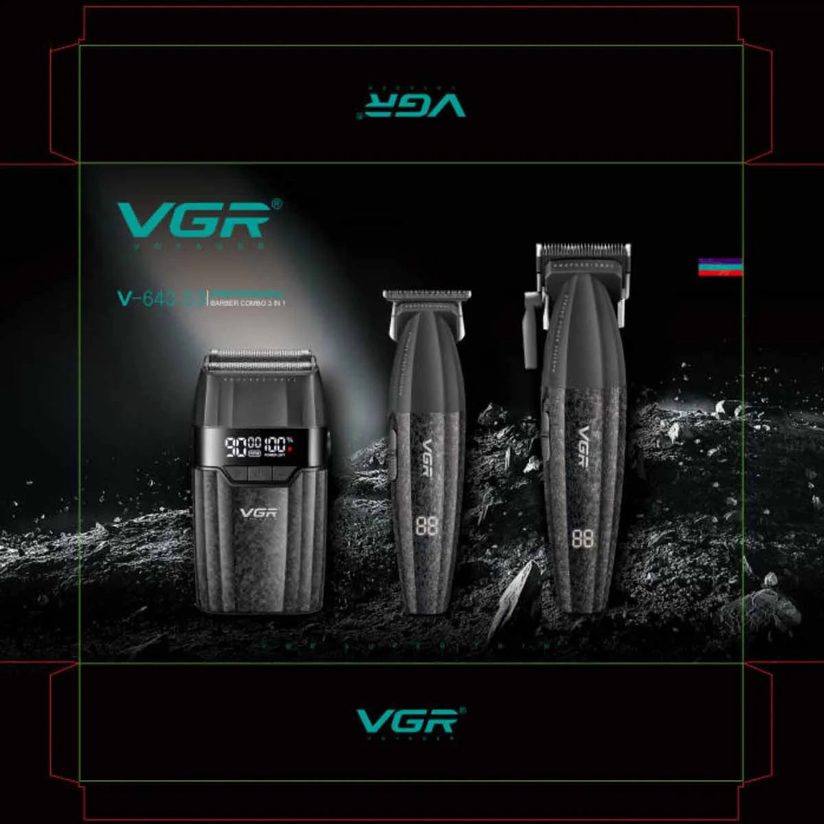 VGR Professional Hair Clipper V-640 S3 — 9000RPM Hair Cutting Machine & Beard Trimmer for Men