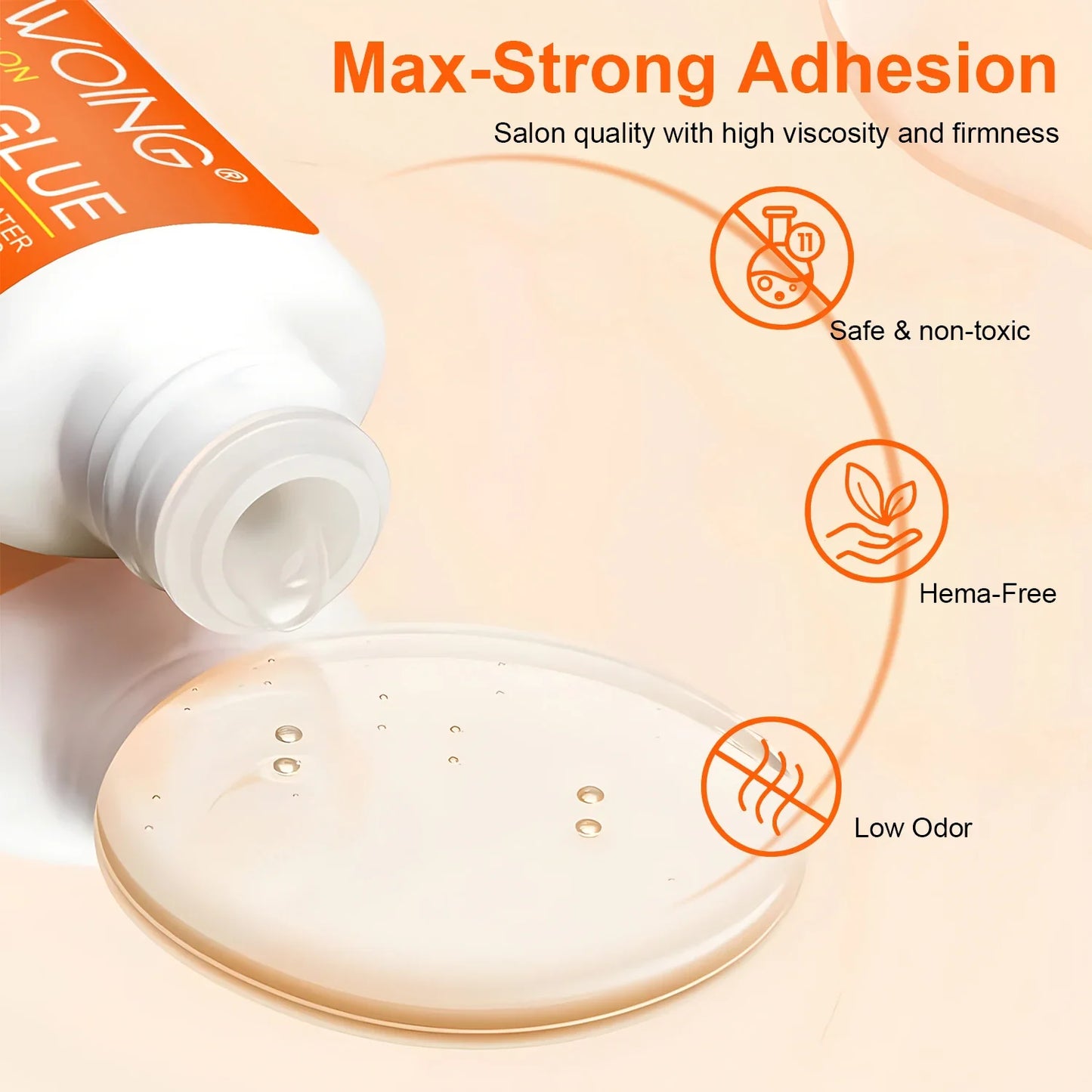 Twoing Waterproof Nail Adhesive — Long-Lasting, Fast-Drying, Formaldehyde-Free Glue for Acrylic & Fake Nails