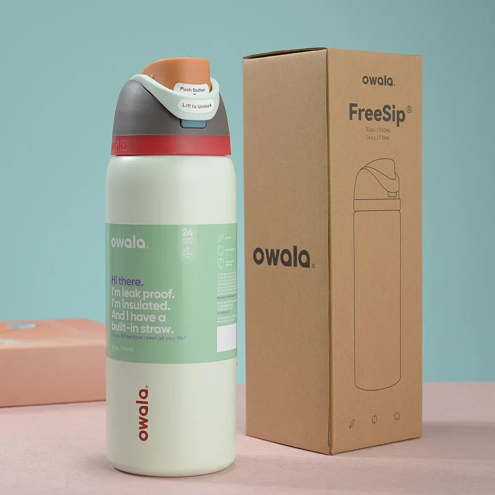 Owala Cup Vacuum Flask – Stainless Steel Thermal Mug for Hot & Cold Drinks, Coffee Tumbler & Thermos