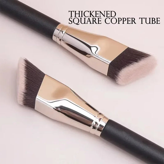 Angled Liquid Powder Contour Makeup Brush – Professional Cream Blush & Foundation Blending Tool