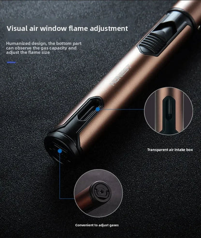 Honest Metal Windproof Torch Lighter – Refillable Pen Jet Flame for Kitchen, BBQ & Camping