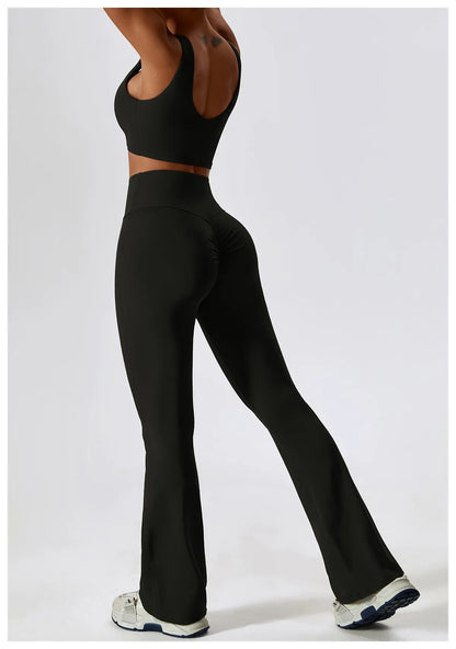 2PCS Seamless Women’s Yoga Set – Long Sleeve Crop Top & Leggings Workout Outfit, Athletic Gym Sportswear