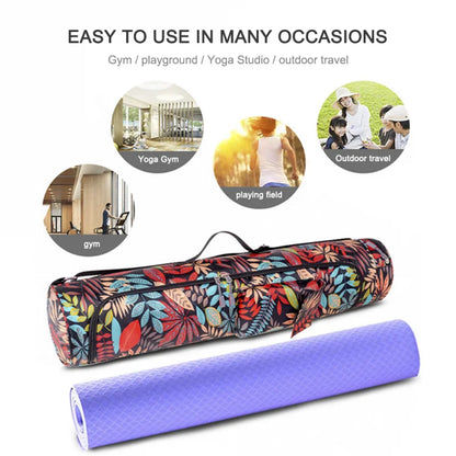 Printed Yoga Mat Bag: Men's & Women's Sports Backpack for Pilates, Fitness, Dance - Gym Mat Cover & Yoga Accessories Holder