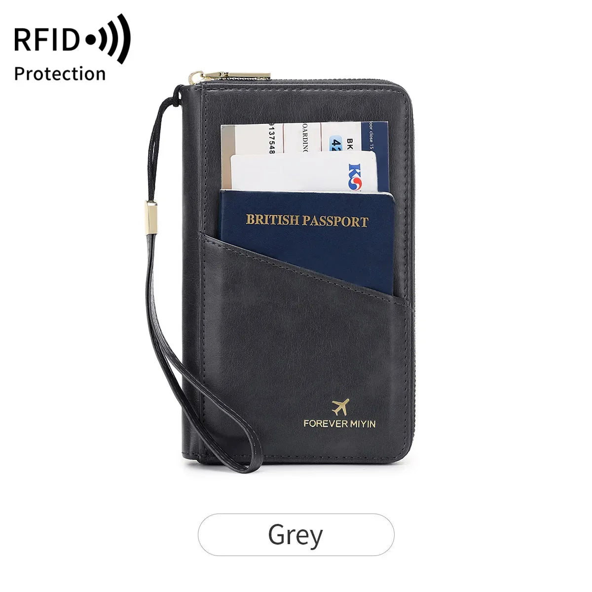 Fashionable RFID Passport Holder – PU Leather Front Pocket Wallet, Multifunctional Travel Accessories for Protection