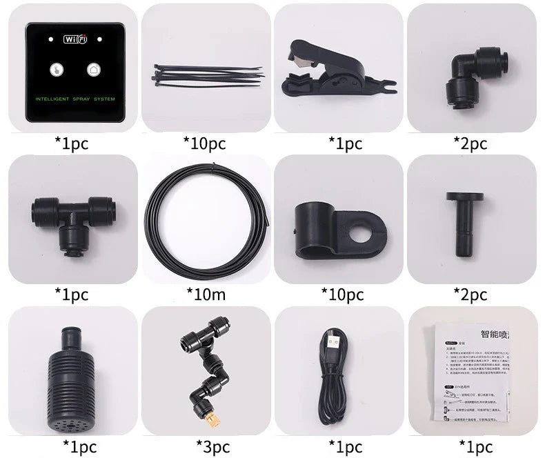 WiFi Automatic Rainforest Mist Sprayer System Kit – Smart Irrigation Timer Humidifier for Reptile Terrarium & Plant Care