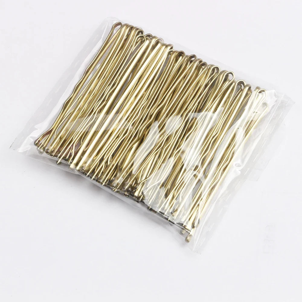 50Pcs Bobby Pin Hair Clips - Solid Grip Styling Pins for Women Girls Curly & Wavy Hairstyles
