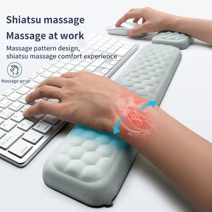 Ergonomic Keyboard Mouse Wrist Rest - Office Typing Protection, Memory Foam Mouse Pad for Computer, Laptop Desk Mat