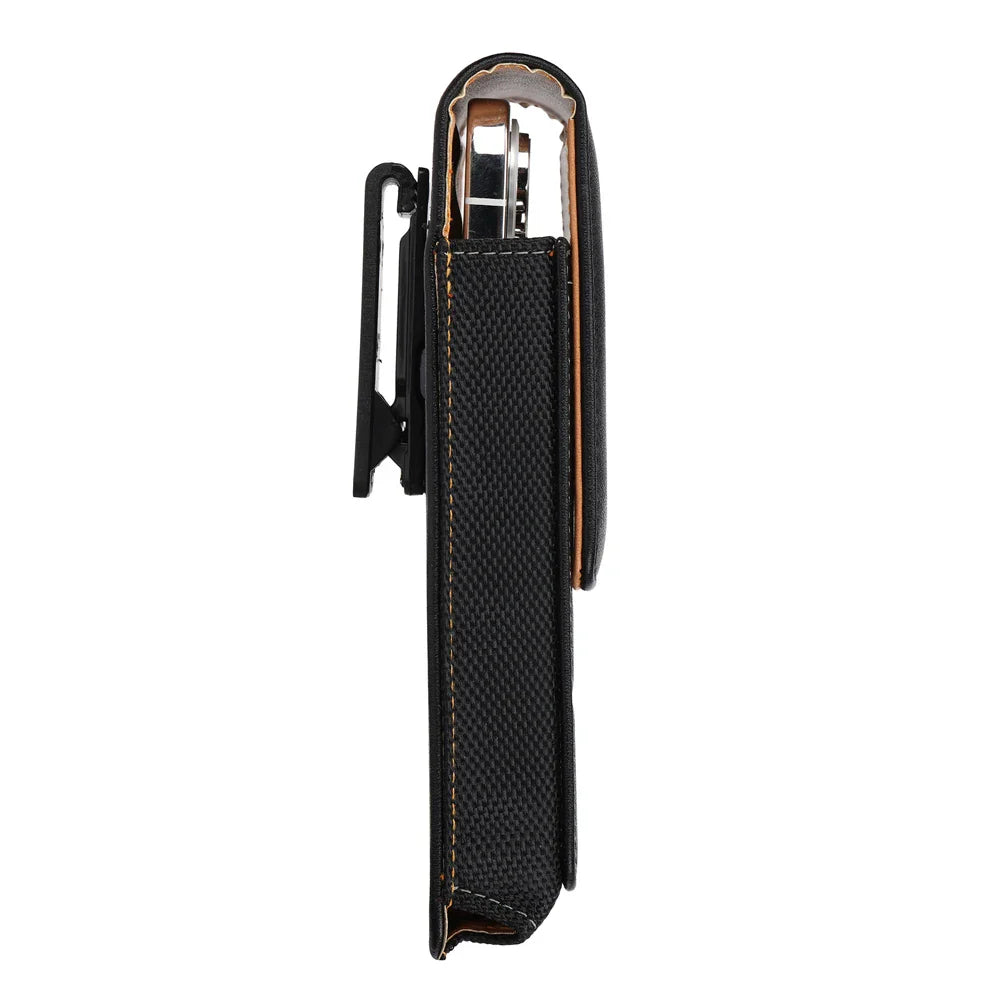 Universal Magnetic Leather Phone Belt Clip Case – 360° Rotating Waist Holster for iPhone, Samsung & Xiaomi