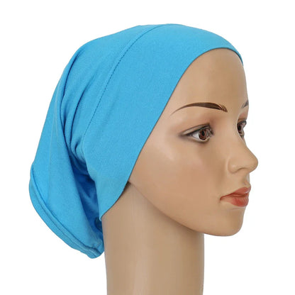 Cotton Modal Inner Hijab Undercap – Soft Stretch Muslim Turban, Islamic Underscarf Bonnet & Tube Cap for Women