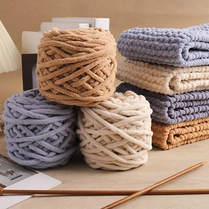 6 Yarn Balls + Teddy Bear DIY Craft Kit – Handmade Thick Woven Scarf Thread Set for Knitting, Jewelry & Creative Gift Making