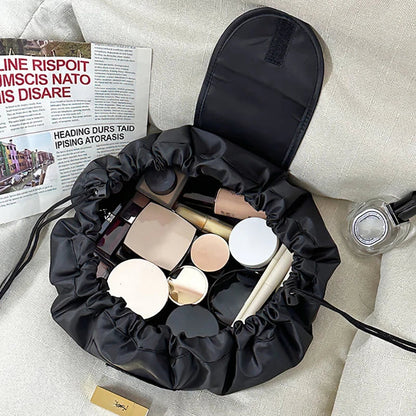 Women’s Drawstring Cosmetic Bag — Portable Waterproof Travel Makeup Organizer & Toiletry Beauty Pouch