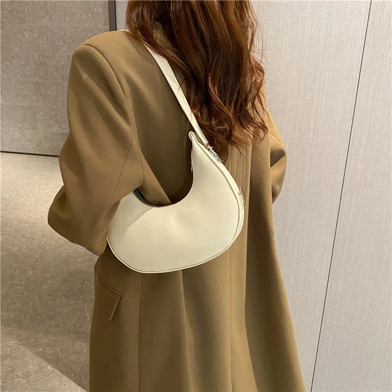 Fashion Luxury PU Leather Hobo Shoulder Bag – Small Clutch Handbag, Underarm Purse, Travel Tote for Women