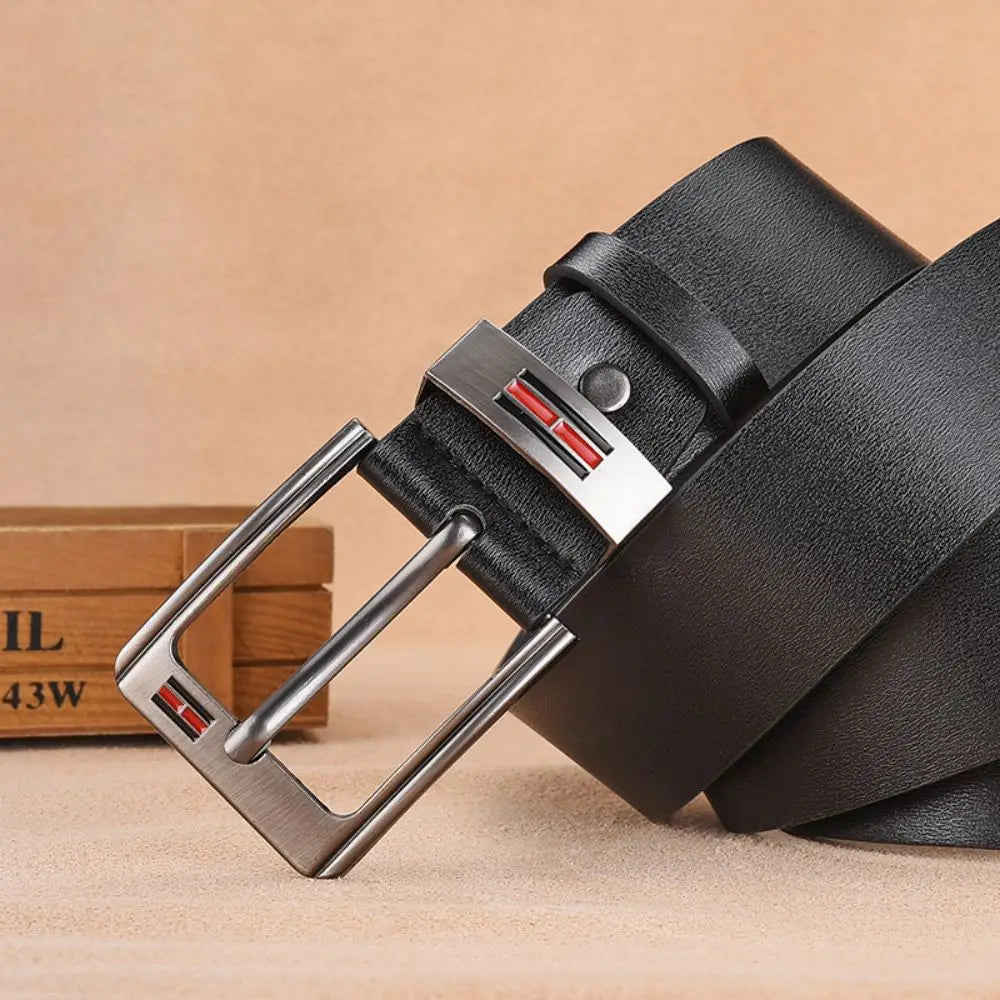 Genuine Leather Men's Belt – High-Quality Buckle, Cowskin Casual & Business Waistband, Cowboy Fashion 2024 New