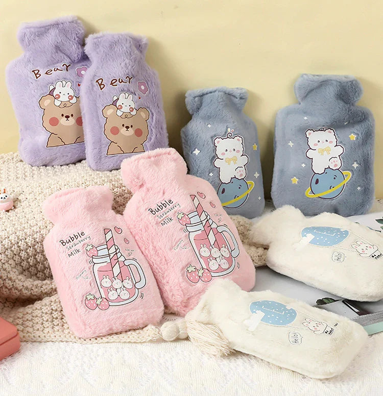 500ML Cute Kawaii Hot Water Bottle — Portable Winter Hand & Bed Warmer for Girls