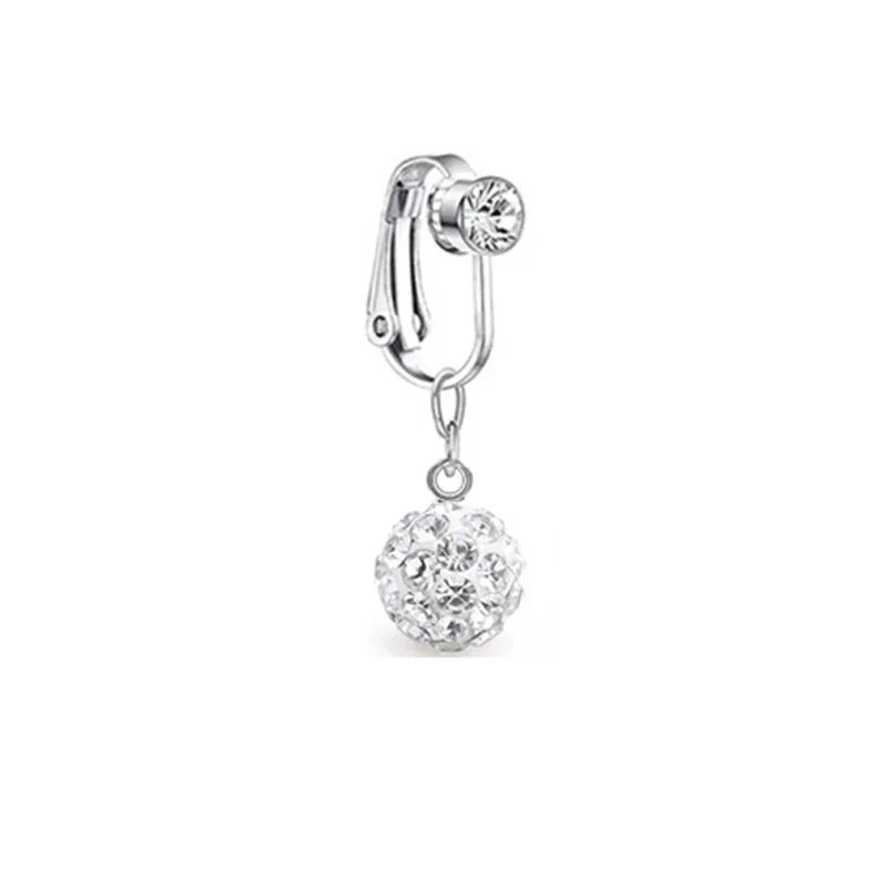 Faux Butterfly Leaves Belly Piercing – Dangling Clip-On Fake Navel & Cartilage Earring for Umbilical Piercing