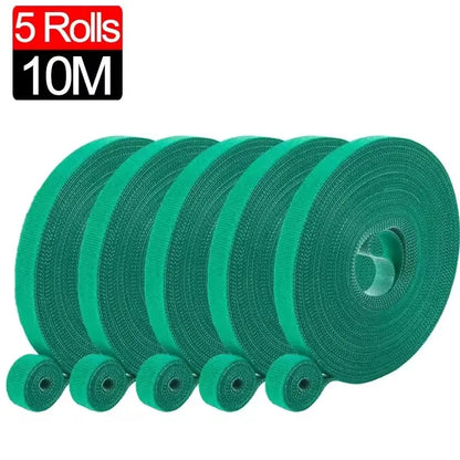 Garden Plant Support Tape - Reusable Nylon Hook-and-Loop Ties for Climbing Plants & Flowers