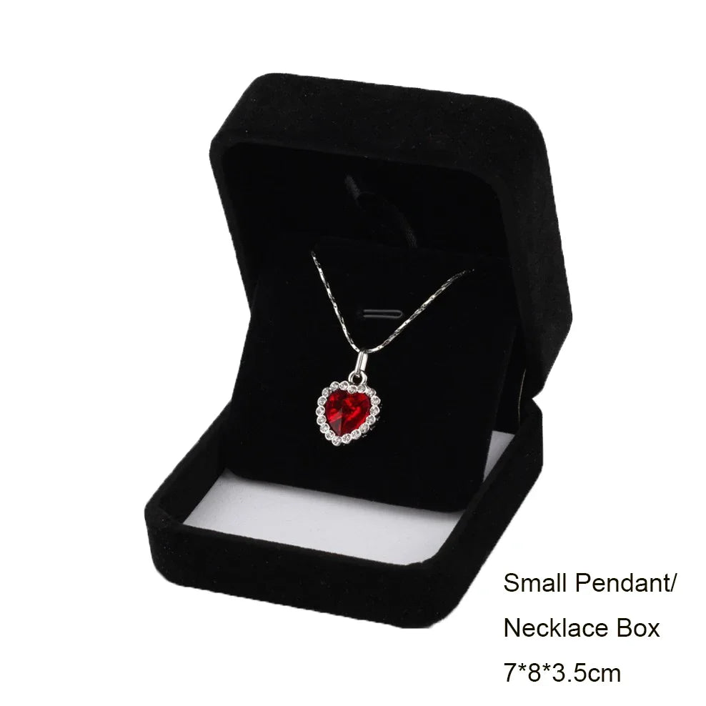 Black Velvet Jewelry Box - Full Range Storage for Rings, Earrings, Bracelets, Pendants, Necklaces, and Gifts